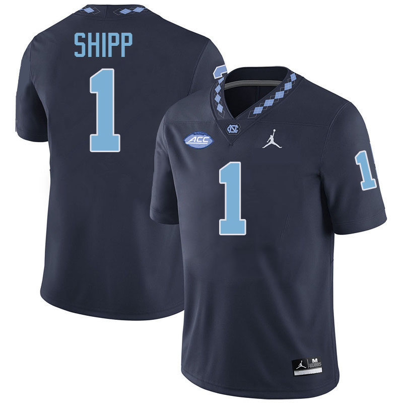 Jordan Shipp UNC Jerseys,North Carolina Tar Heels #1 Jordan Shipp Football Jerseys-Navy